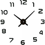 Gran Reloj De Pared 3d Números Negros/moda