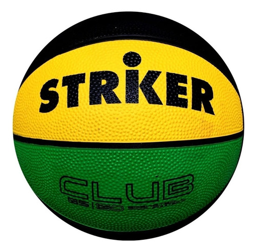 Pelota Basquet N°7 Striker Goma Vulcanizada Basket Cke Color Negro/amarillo/verde