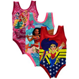 Kit 3 Body Roupa Praia Resistente Meninas Curto Princesas