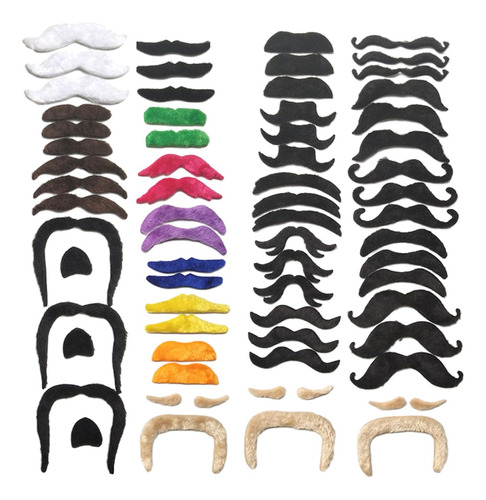 66 Piezas De Accesorios De Disfraces De Bigotes Falsos Para