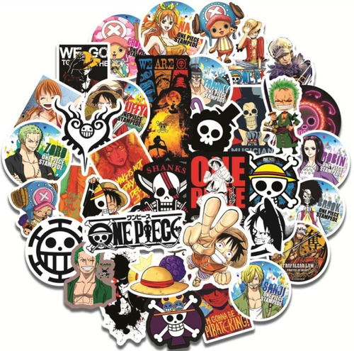 One Piece Set 30 Stickers Anime Piratas Pegatinas Calcomania