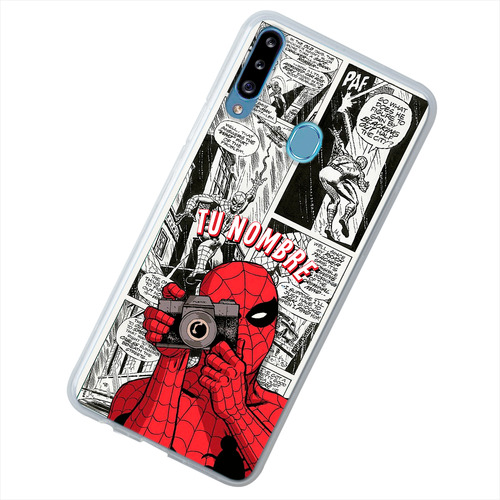 Funda Para Galaxy Spiderman Fotógrafo Personalizada Nombre