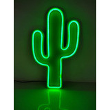 Cactus Neon Led Colgante Cuadro Cartel