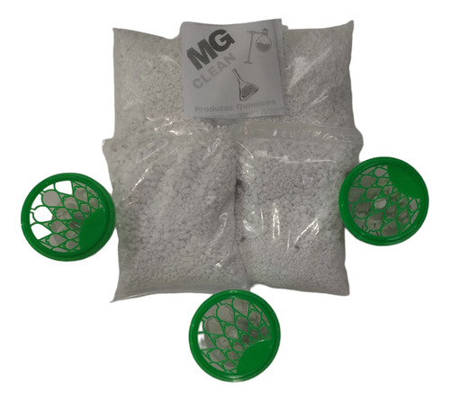 Cloreto De Cálcio Granulado 4 Kg + 3 Potes Anti-mofo