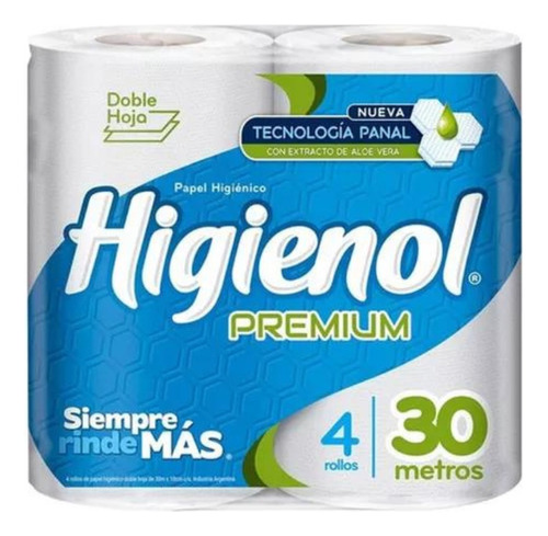 Papel Higiénico Premium Higienol 4x30 Mt X4