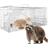 Jaula Trampa Plegable Para Captura Gato Y Conejos 36x34x94cm
