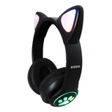 Auriculares Vincha Oreja Gato Luz Led Bluetooth Gatito Niños