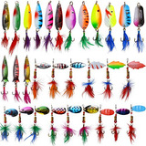 Kit Señuelos Pesca Orootl, 30pcs Cucharillas Metal Con Cola