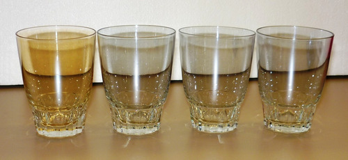 Vasos De Cristal Antiguos Tonalizados Licor X 4