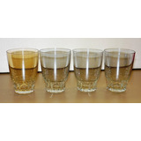 Vasos De Cristal Antiguos Tonalizados Licor X 4