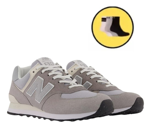 Zapatillas New Balance Hombre Ml574rd2 +medias Grats! 6 Cuo