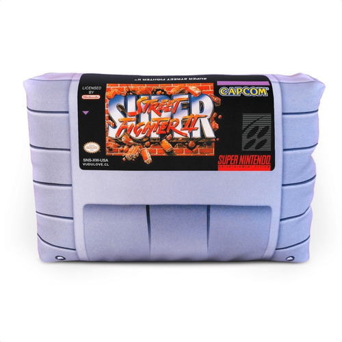 Cojín Snes Super Street Fighter 2 30x20cm Vudú Love