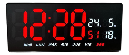 Reloj Digital Con Luz Led Bicolor Para Pared De 36cm