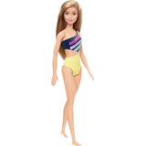 Barbie Muñeca, Rubia, Con Traje De Baño Colorido Recortad.