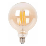 X2 Ampolleta Led G80 Globo Vintage Retro 8w E27 2700k Ambar