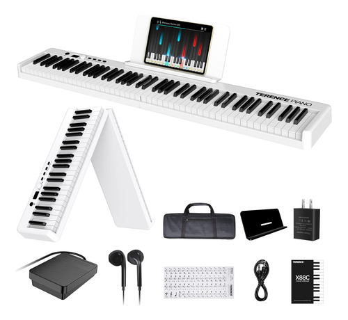 Piano Plegable 88 Teclas Tamaño Completo Semipesado Bluetoot