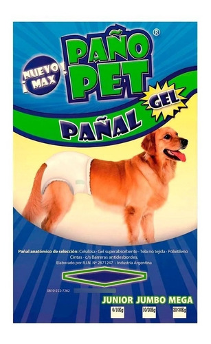 Pañal Paño Pet® Gel Perros Incontinencia Celo Operación Max