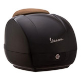 Baul Vespa 42lt Super Black C/respaldo Beige Y Contra Pesos