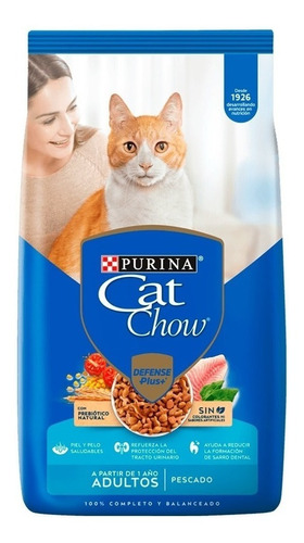 Alimento Cat Chow Defense Plus Multiproteína Para Gato Adulto Sabor Pescado En Bolsa De 3 kg
