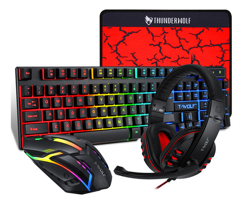 Kit De Teclado Y Ratón Mecánicos Para Gaming Profesional 4-1