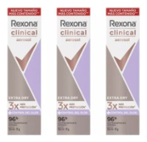 Rexona Clinical Extra Dry 96hs Pack X3u