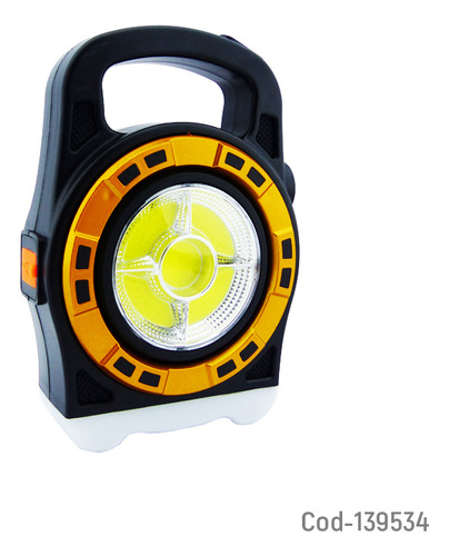 Foco Solar Recargable Con 3 Led Y 1 Cob De 20w