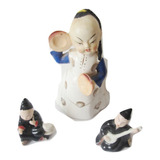 $ 3 Figuras Oriental Antiguos Porcelana Japonesa Antigüedad.