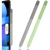 Funda Para Apple Pencil 2da Gen Verde Y Gris - Pack De 2