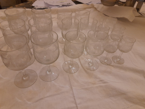 Copas De Cristal Antigua Lote 18 Unid