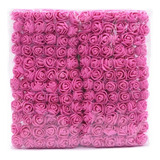 144 Mini Rosas Flores Rosinhas Artificiais Pink Seda Eva
