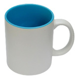 Taza Color Interno Blanca Mate 11oz Tlp Para Sublimación 6pz Color Azul Claro