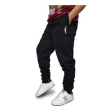 Calça Jogger Moletom M10 Logo Preto Basquete Casual Esporte