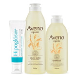 Kit Infantil Aveno Shampoo + Gel De Baño + Hipoglós X 30g