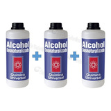 Pack 3 X Alcohol Desnaturalizado 1 Litro 96% Desinfectante