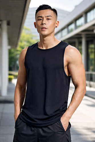 Camiseta Gym Quick Dry Tank Sin Mangas Hombre Deportiva | Meses sin interés