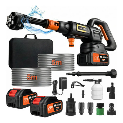 Hidrolavadora Pistola De Lavado Inever H9 De Alta Presión 3500psi Portátil Color Negro