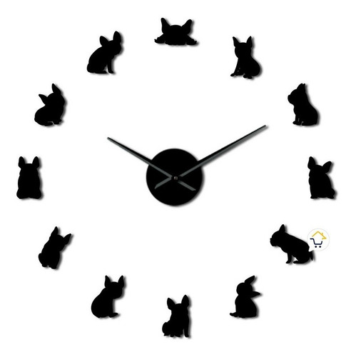 Reloj Pared 3d Decorativo Perros Acrílico Moderno Jk167