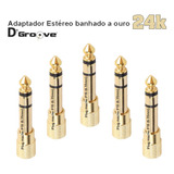 5 Plug Jack Adaptador P2/p10 Estéreo 24k - Frete Grátis