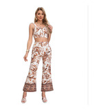 Palazzo Sexy Con  Floral Elegante De Moda Casual Para Dama