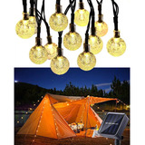 Clothesline Cord - Lámpara Solar (200 Led), Cristal Con Luna