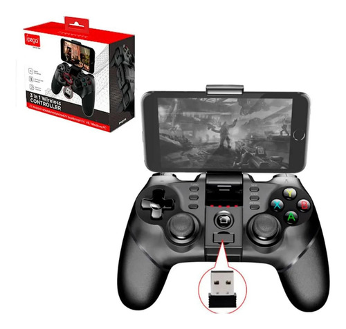 Controle Joystick Sem Fio 3 Em 1 Ipega Pg-9076 Preto