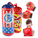 Brinquedo Infantil Saco De Pancada Luvas Boxe Treinamento
