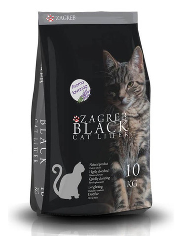 Zagreb Black Cat Litter Arena Sanitaria 10 Kilos X 10kg De Peso Neto