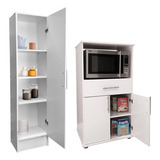 Despensero 1 Puertas Cocina + Mueble Porta Microondas @