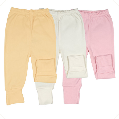 Kit 3 Calça Culote Mijão Roupa Para Bebê Algodão Pé Que Vira