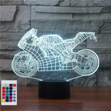 Luz Nocturna Para Niños, Lámpara Led De Motocicleta 3d Con C