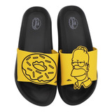 Sandalia Tipo Slide Homero Simpson Tarro Color Rojo/negro