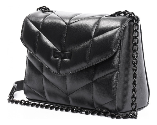 Bolsa Pequena Ombro Corrente Lateral Matelassê All-black 