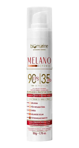 Melano Defense Fps90 Filtro Solar Para Melasma Biomarine 50g