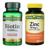 Biotina 10.000 Mcg 120 + Zinc - Unidad a $123165